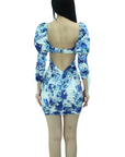 For Love & Lemons Hyacinth Ruched Floral Mini Dress