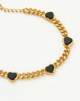 Jelly Heart Gemstone Charm Bracelet