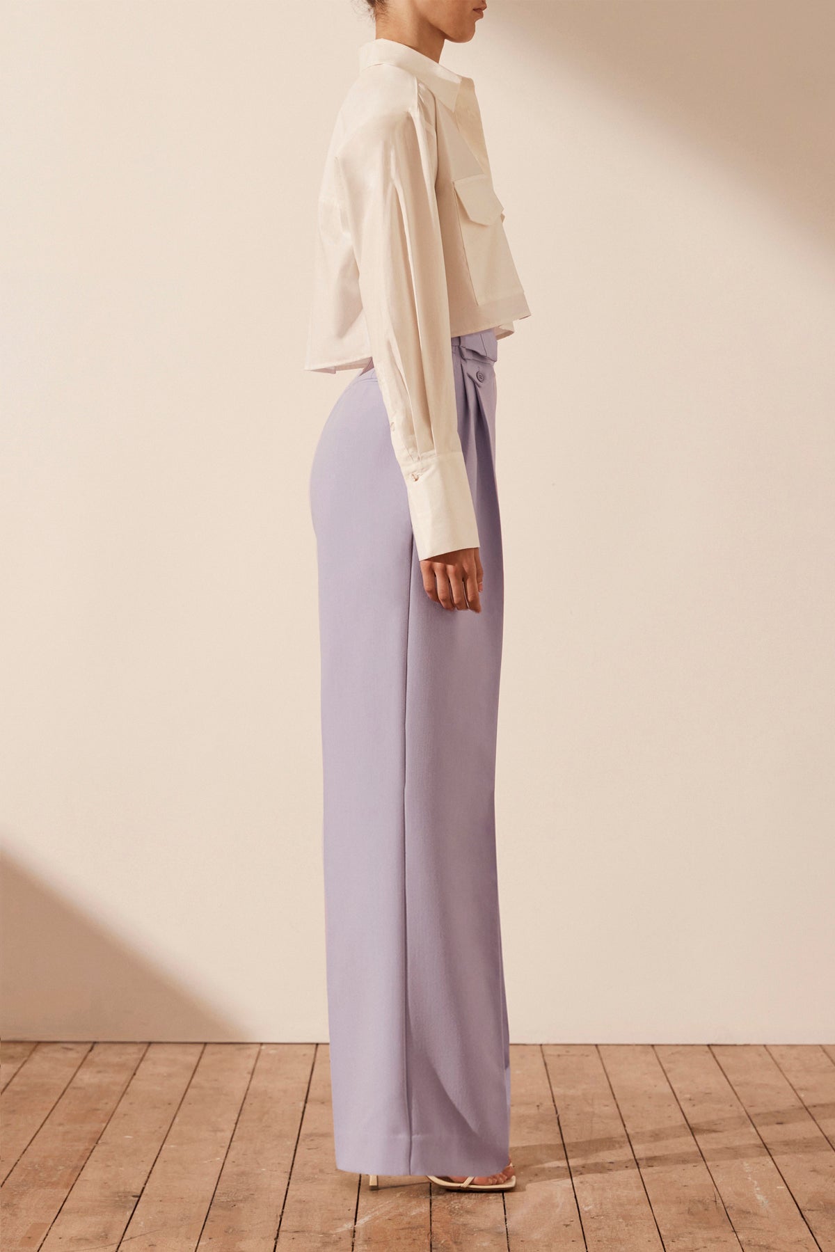 Irena High Waisted Tailored Pant - Lavender