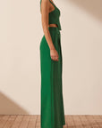 Irena High Waisted Tailored Pant - Tree Green