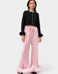Boudoir Pants with Feathers in Pink