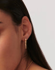 Articulated Beaded Drop Stud Earrings