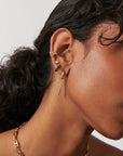 Articulated Beaded Stone Convertible Hoop Earrings