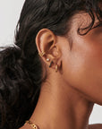 Articulated Beaded Stone Convertible Hoop Earrings
