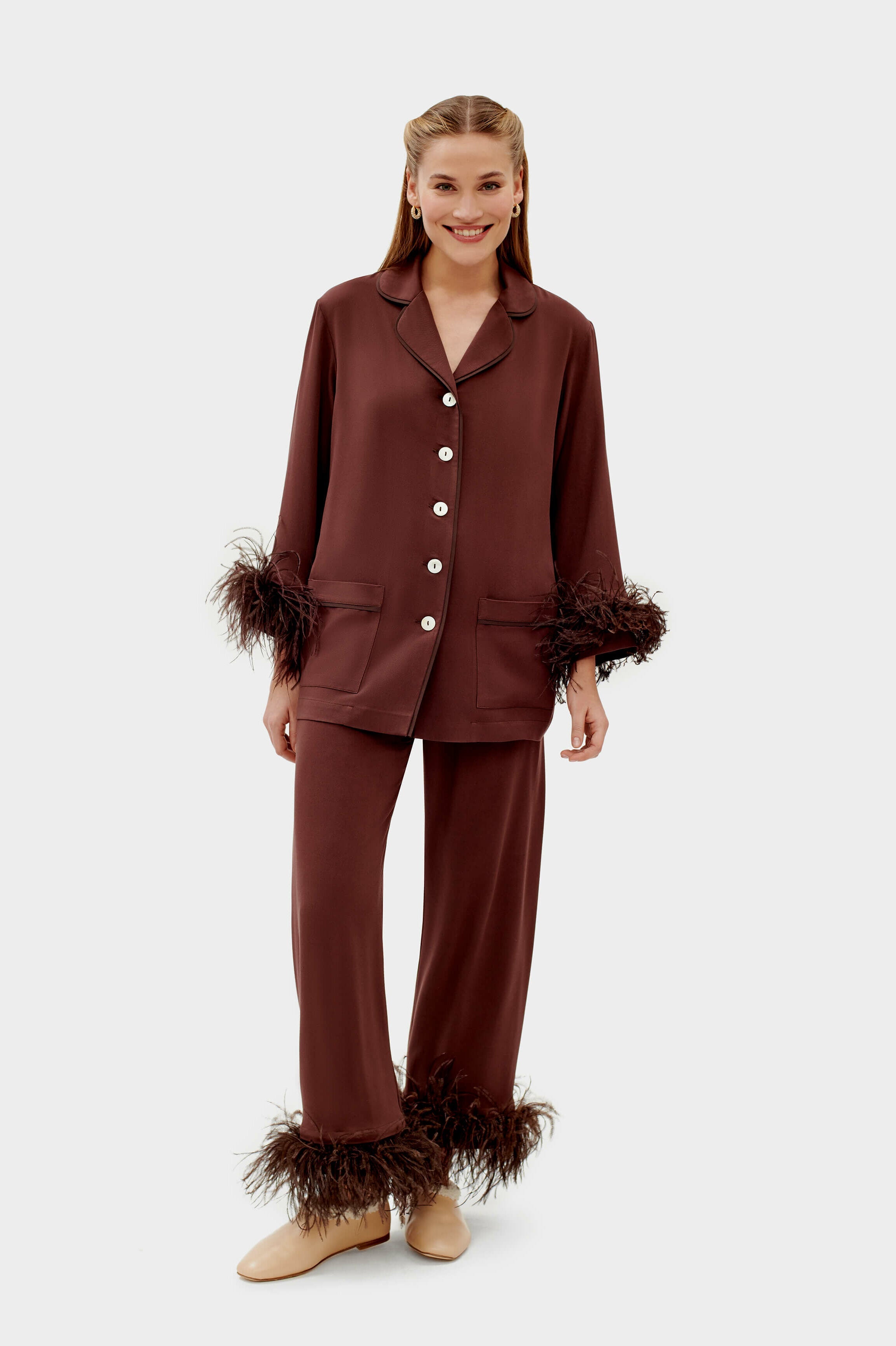 Party Pajama Set with Double Feathers